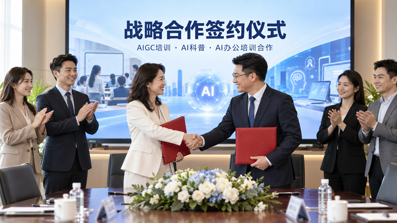 星河职业培训学校携手若光恒传媒达成战略合作，AIGC、AI办公系列课程即将上线
